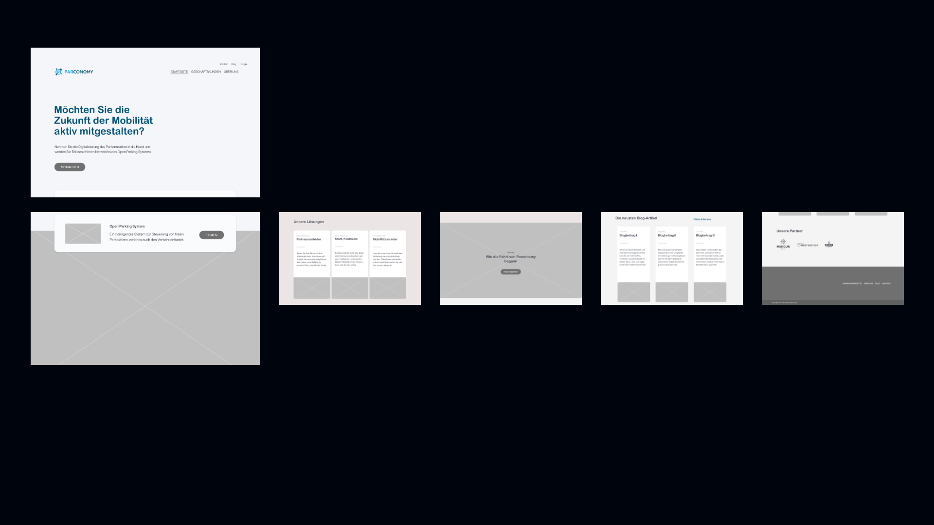 Wireframes Startseite